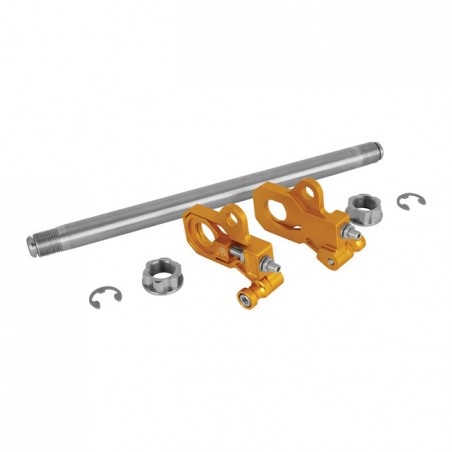 Performance Machine, axle adjuster kit. Gold anodized 09-21 Touring