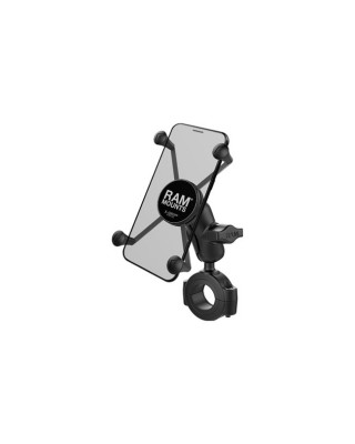 RAM Mounts, X-Grip Phone mount Torque rail base. Large phone For 1.125" (28.5 mm) to 1.5" (38.1mm) handlebars