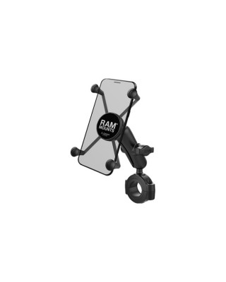 RAM Mounts, X-Grip Phone mount Torque rail base. Large phone For 1.125" (28.5 mm) to 1.5" (38.1mm) handlebars