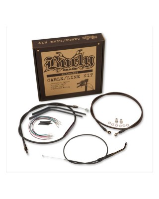 Burly, Extended cable/Line kit for 12" apehangers. Black