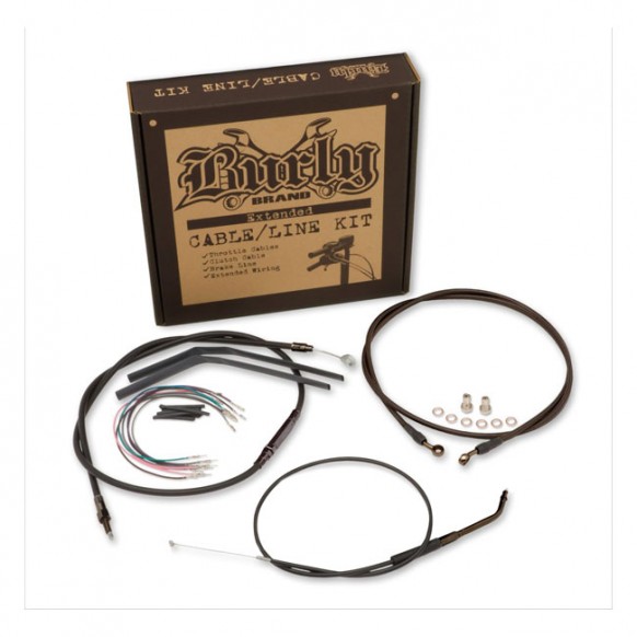 Burly, Extended cable/Line kit for 12" apehangers. Black