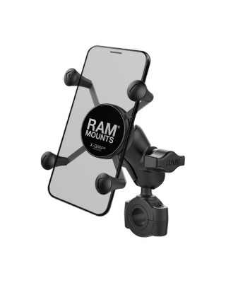RAM Mounts, X-Grip Phone mount Torque rail base. Small phone For 3/4" (22mm) to 1" (25.4mm) handlebars