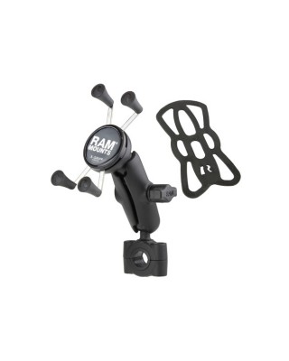 RAM Mounts, X-Grip Phone mount Torque rail base. Small phone For 3/4" (22mm) to 1" (25.4mm) handlebars