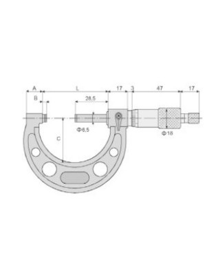 MIB, outside micrometer, DIN 863. 0-25mm