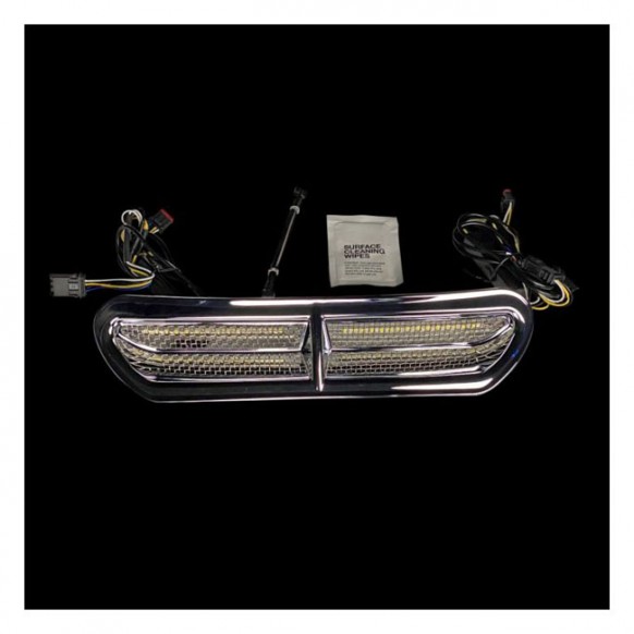 Custom Dynamics, Batwing turn signal vent insert. Chrome 14-21 FLH Touring with Batwing fairing (incl. CVO's)
