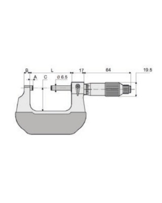 MIB, outside micrometer, DIN 863. 0-25mm