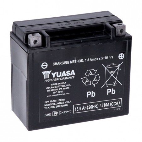 Yuasa, High performance AGM battery, YTX20HL-WC
