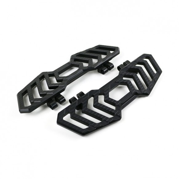 Kodlin, 'Track' floorboards. Black anodized 86-17 FL Softail 12-16 Dyna FLD Switchback 83-21 Touring, Trikes