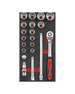 Sonic, 1/2" drive socket set. 20-piece. US/SAE sizes