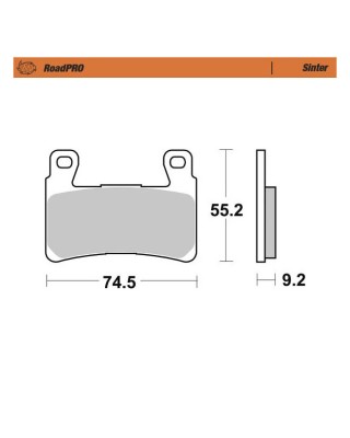 Moto-Master RoadPro front brake pads. Sintered Front: 15-22 Softail 08-12(NU)XR1200