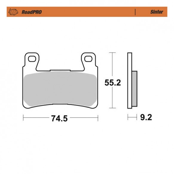 Moto-Master RoadPro front brake pads. Sintered Front: 15-22 Softail 08-12(NU)XR1200