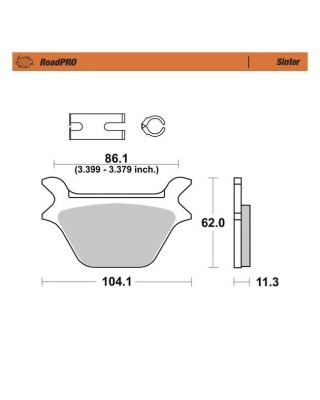 Moto-Master RoadPro rear brake pads. Sintered Rear: L87-99 B.T., TC, XL (NU) (EXCL. FLT)
