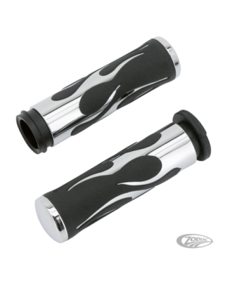 Rubber grips with chrome...