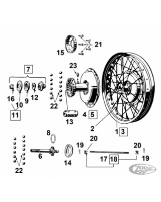 Front wheel & hub parts...