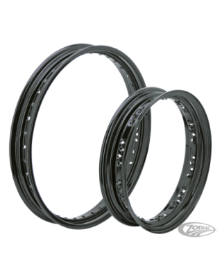 Black powder coated rims