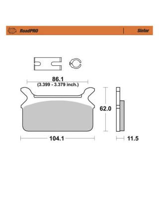 Moto-Master RoadPro rear brake pads. Sintered Rear: 86-99 FLT (NU)