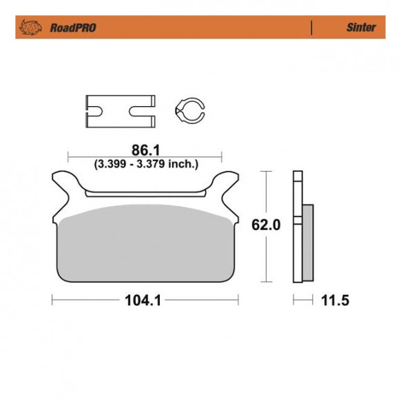 Moto-Master RoadPro rear brake pads. Sintered Rear: 86-99 FLT (NU)