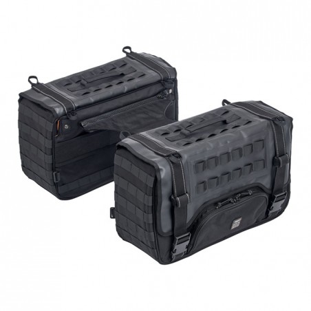 Biltwell, Exfil-36 saddlebags. Black Universal fit—works great with a wide variety of aftermarket saddlebag supports