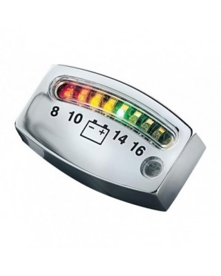 Led Battery Gauge, Chrome