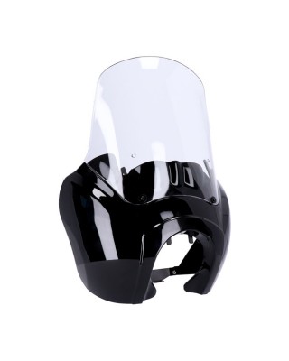 Headlamp fairing. Gloss black. Clear windshield 06-17 Dyna (NU)