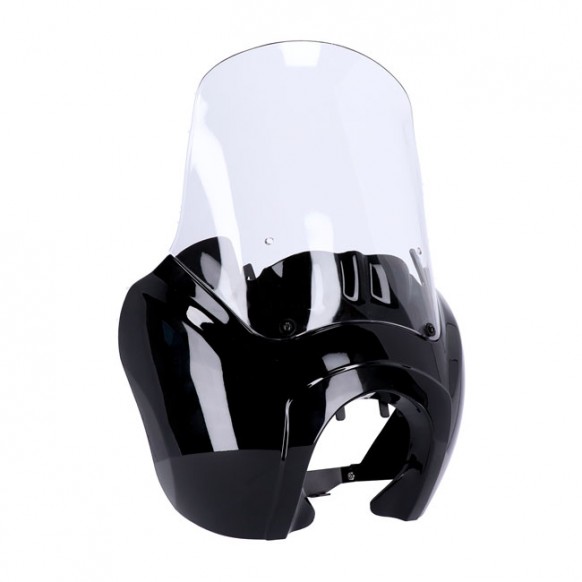 Headlamp fairing. Gloss black. Clear windshield 06-17 Dyna (NU)