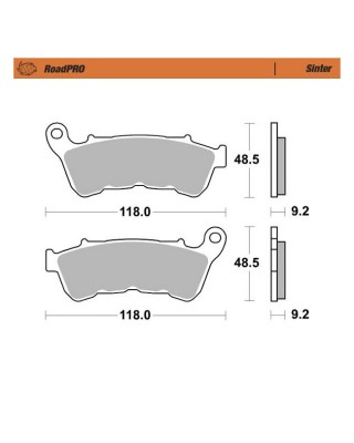 Moto-Master RoadPro front brake pads. Sintered Front: 14-22 XL