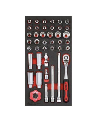 Sonic, 3/8" drive socket set. 41-piece. US / SAE sizes