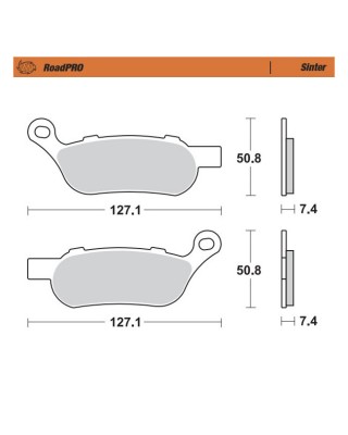 Moto-Master RoadPro rear brake pads. Sintered Rear: 08-17 Softail, Dyna (NU)