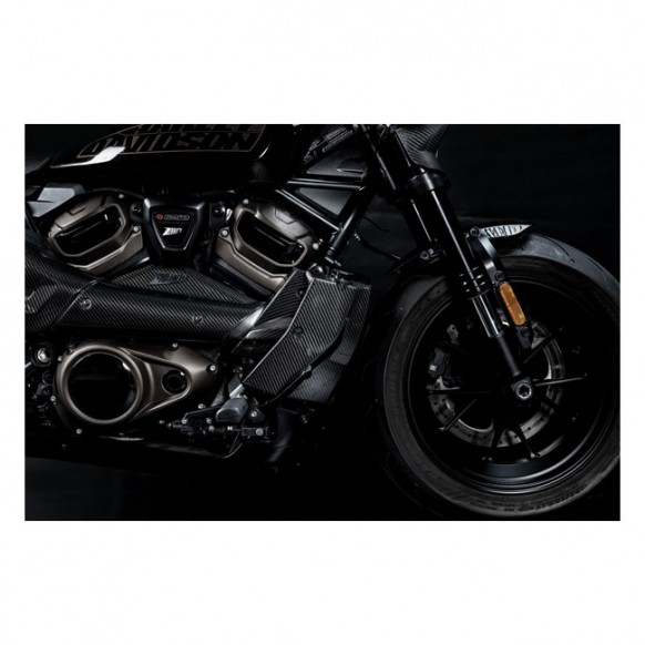 Zard, carbon radiator cover and side panel kit 21-23 Sportster S RH1250