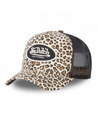 Gorra de leopardo marrón de...
