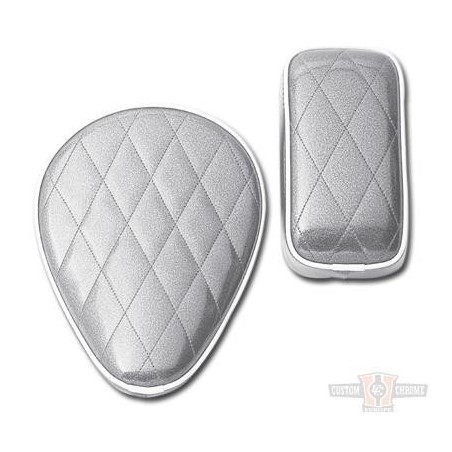 Selle Solo à ressorts, Silver Metal Flakes, Le Pera 