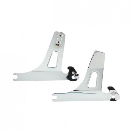 Plaques latérale de sissy bar détachable, Chrome, 06-17 Dyna, MCS 