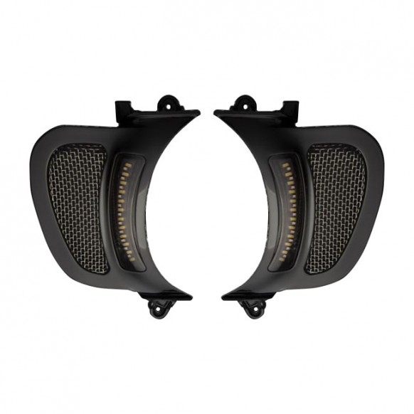 Custom Dynamics, Road Glide LED vent inserts. Black 15-20 FLTR Road Glides
