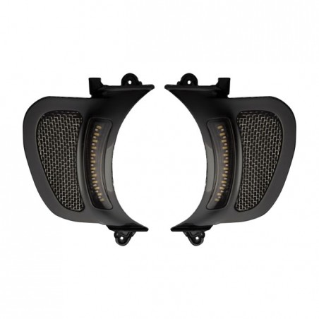 Custom Dynamics, Road Glide LED vent inserts. Black 15-20 FLTR Road Glides