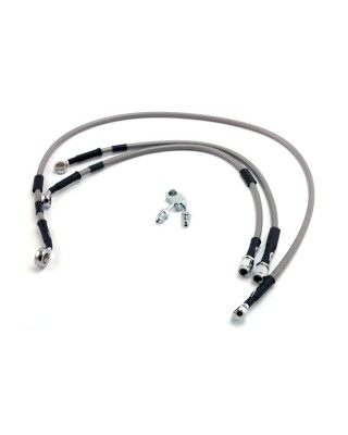 goodridge - Durite de frein avant - Harley-Davidson Softail Fat Boy Lo FLSTFB de 2011 (ABS) - Inox clair - GOODRIDGE