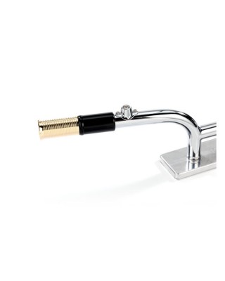 kustom tech - Poignées FL - 1" de diamètre - Pour guidon avec accélérateur interne custom - Alu noir & laiton poli - KUSTOM