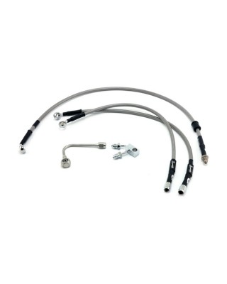 goodridge - Durite de frein avant - Harley-Davidson Softail Slim S & Fat Boy S de 2015 à 2016 (ABS) - Inox clair - GOODRIDGE