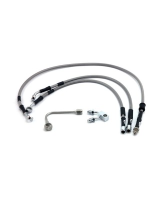 goodridge - Durite de frein avant - Harley-Davidson Softail Fat Boy Lo FLSTFB de 2011 à 2014 (ABS) - Inox clair - GOODRIDGE