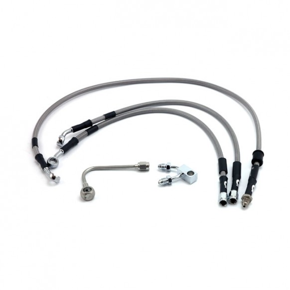 goodridge - Durite de frein avant - Harley-Davidson Softail Fat Boy Lo FLSTFB de 2011 à 2014 (ABS) - Inox clair - GOODRIDGE