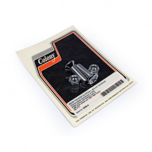 Colony, rear fender support mount screw set. Chrome 84-00 Softail 80-86 FXWG (NU)