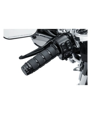 Kuryakyn, ISO grip covers for OEM heated grips. Black 18-21 Softail 16-17 Dyna FXDLS 08-21 Touring, Trikes. With OEM 56100034 h