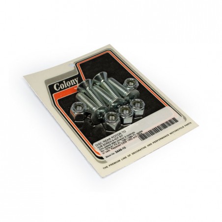 Colony, rear brake rotor bolt kit. Zinc 81-84 FL 79-91 FX, XL. With spoke or cast wheels (NU)