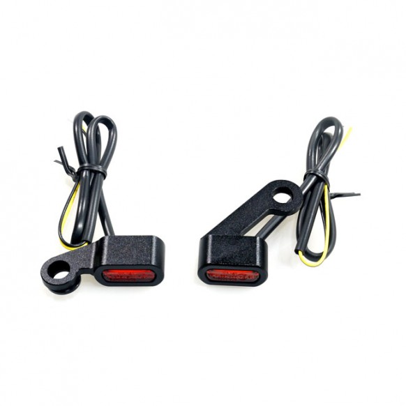 mcs - Clignotants à LED Below Bar Fastline - Harley-Davidson Sportster XL de 2004 à 2013 - Noir & ambre - MCS