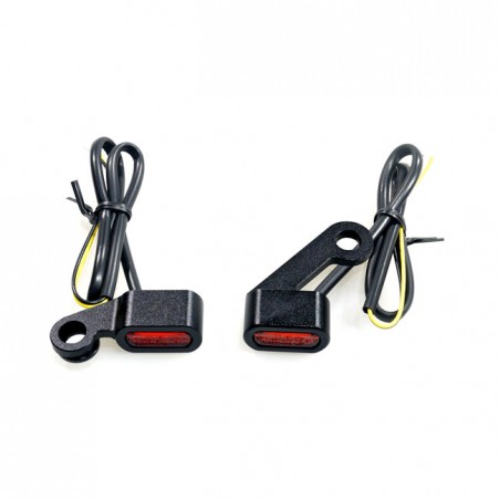 mcs - Clignotants à LED Below Bar Fastline - Harley-Davidson Sportster XL de 2004 à 2013 - Noir & ambre - MCS