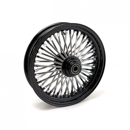 mcs - Roue avant à 48 rayons Radial Fat Spoke - 3.50" x 16" - Simple flange - Noir - MCS
