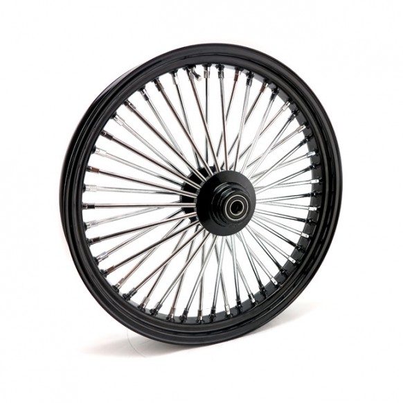 mcs - Roue avant à 48 rayons Radial Fat Spoke - 3.50" x 23" - Simple flange - Noir - MCS