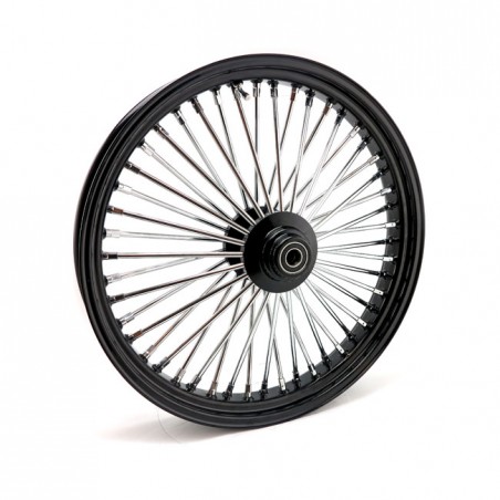 mcs - Roue avant à 48 rayons Radial Fat Spoke - 3.50" x 23" - Simple flange - Noir - MCS