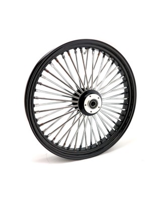 mcs - Roue avant à 48 rayons Radial Fat Spoke - 3.50" x 23" - Simple flange - Noir - MCS