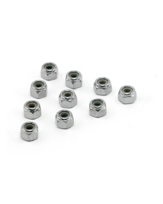 colony - Ecrous frein 6 pans nylon - 7/16"-20 - Chrome - Pack de 10 - COLONY