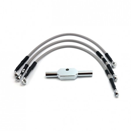 goodridge - Durite de frein avant - Harley-Davidson Sportster XL883R de 2002 à 2003 - Inox clair - GOODRIDGE